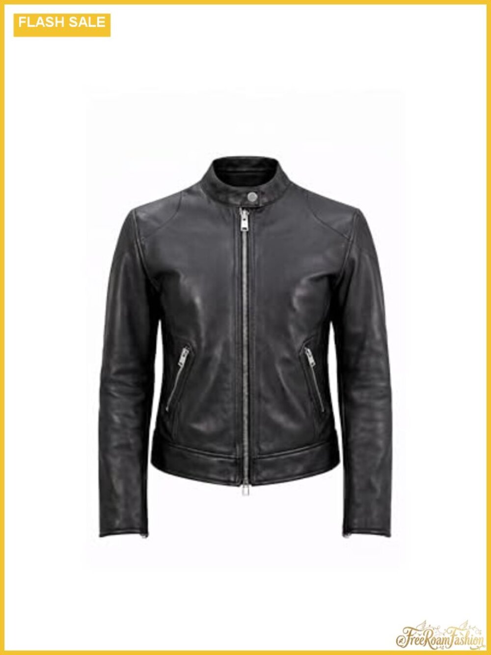 Women's Genuine Leather Motorcycle Biker Jacket Moto Zip Classic